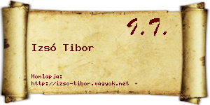 Izsó Tibor névjegykártya