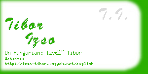 tibor izso business card